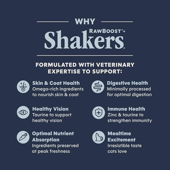 Instinct Raw Boost Shakers, Freeze-Dried Powder, Cat Food Topper, Chicken - Gut Health, 5.5 oz. Bottle