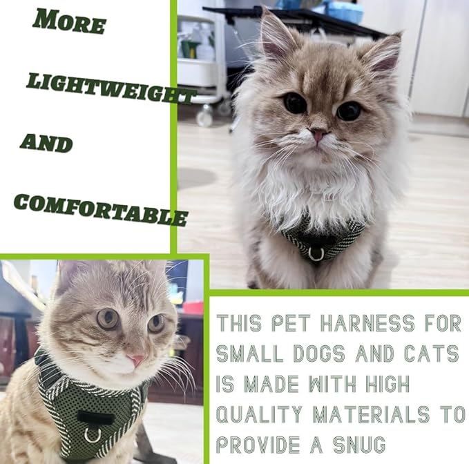 Cat Harness and Leash Escape Proof Harness for Kitten Puppy Adjustable Breathable Cats Dog Easy Walk Seatbelt Small, Blue