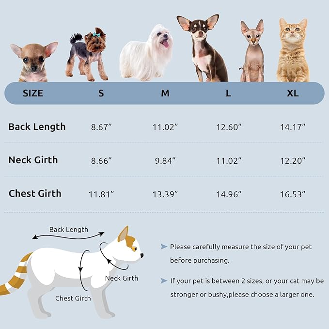 ASENKU Cat Sweater Soft Warm Puppy Clothes Knitwear for Kittens & Small Dogs, Thick Knitted Sweater for Sphynx Hairless Cats Teacup Chihuahua and Extra Small Dogs (Blue, M)