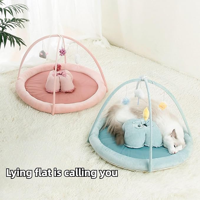 Cat Bed, Cat Tent Dog Bed for Indoor Cats Soft Breathable Available for All Seasons, Washable Pet Bed for Puppy and Cats with Non-Slip Bottom, Cute Cat Bed Easy Assemble (Pink,Small)