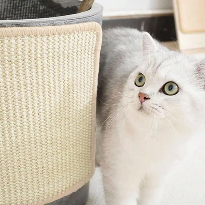 Plus Size Cat Scratching Mat Pastable Natural Sisal Pad Grinding Claws Mat and Anti-Slip Carpet for Cat Grinding Claws and Furniture Protecting Carpet Sofas (50 * 80cm)