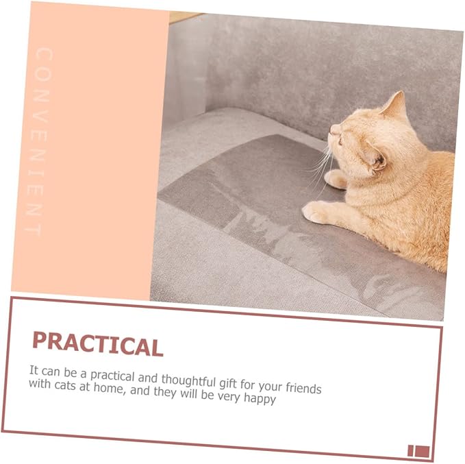 Kisangel 5pcs Cat Scratching Furniture Protector Patches Flexible Couch Covers to Prevent Cat Damage Easy to Cut and Apply for Sofas Chairs and Beds and Non-Sticky Design