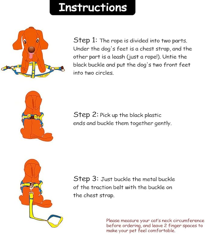 3 Pack Adjustable Cat Harness with Leash Collar Set，Escape Proof Kitten Walking Jacket，Soft Breathable Pet Vest for Kitten Kitty Cat Puppy Small Dog
