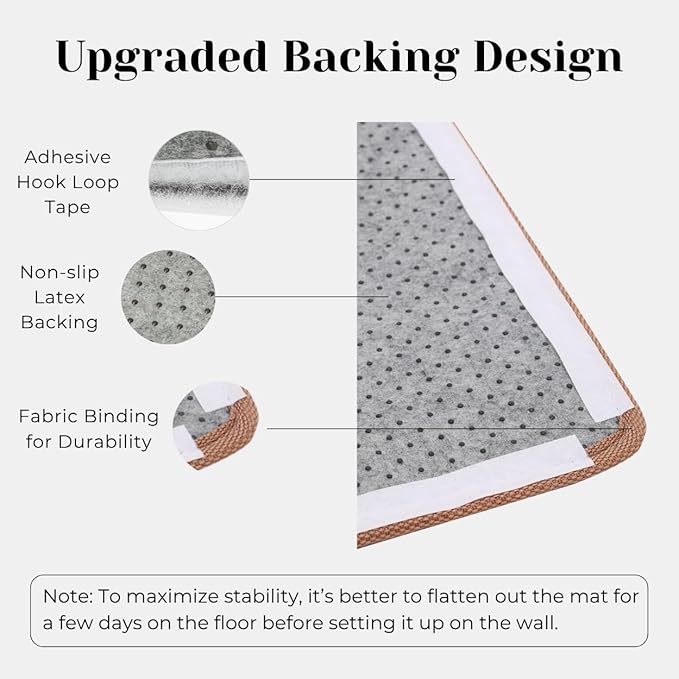 Furrther Sisal Cat Scratcher Post Mat (Use on Wall, Couch and Carpet), Durable and Shedding-Resistant Cat Scratching Surface - 21.7x13 inch with Adhesive Pads (The Cat Wave)