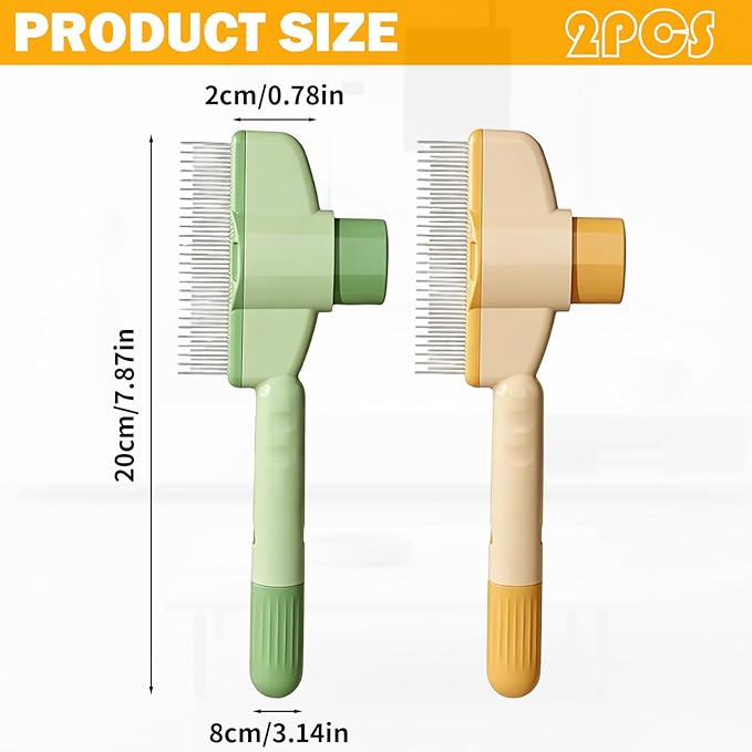 2-Piece Pack Cat Combs For Indoor Cats,Cat Brushes For Indoor Cats,Cat Comb For Shedding,Cat Hair Brush,Cat Brush Effectively Removes Shed And Tangled Fur From Dogs,Providing A Comfortable