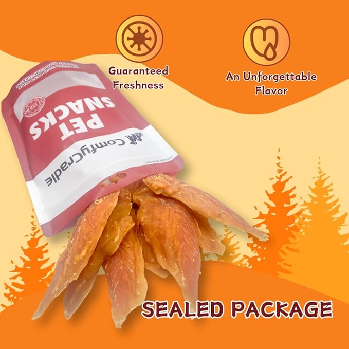 Chicken Jerky Dog Treats, Slow-Roasted Chewy Snacks for Training, for Medium & Large Dogs,Grain-Free, High-Protein Chewy Dog Training Treats, 1.1 Pound