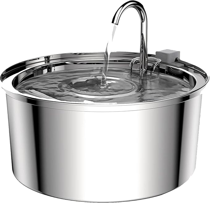 Pet Water Fountain, Four-Stage Filtration System, Silent Low-Noise Design, 3.2L Large Capacity, Stainless Steel Design, Perfect for Cats and Dogs
