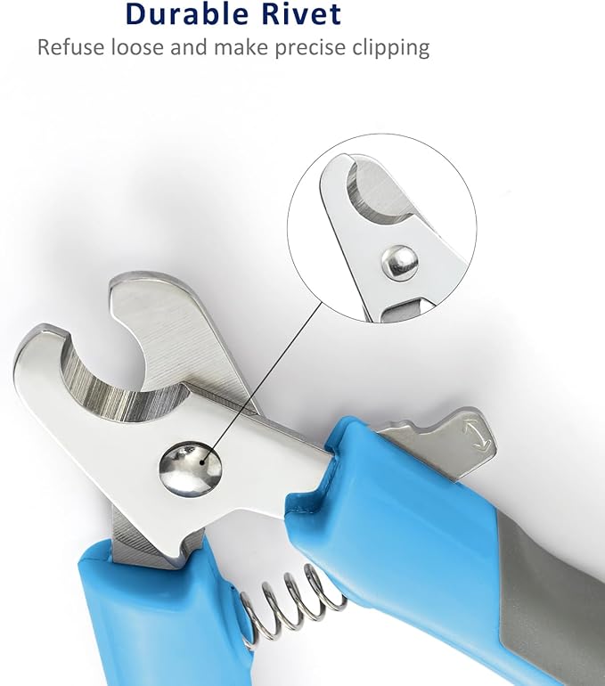 WePet Pet Nail Clippers U07.3, Professional Claw Trimmer, Scissor for Cats, Dogs, Puppies, Kittens, Hamsters, Rabbits and Small Animals, Sharp, Safe, M, Grey/Blue