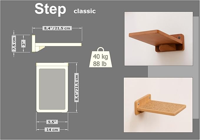 Cat Wall Bed + Steps, Cat Bed, Cat platform, Cat Wall Shelf, Cat Wall Furniture, Cat Wall Bed Cat Wall Steps Gift Cat Furniture, Cat Shelves