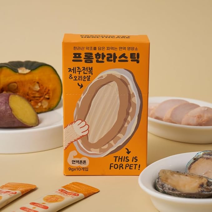 Generic FROMHALLA Stick Jeju, Puree Sticks for Dogs & Cats, Pet Treats, Grain-Free, 9g x 10 Sticks (9g x 10 Sticks, Jeju Abalone Fillet)
