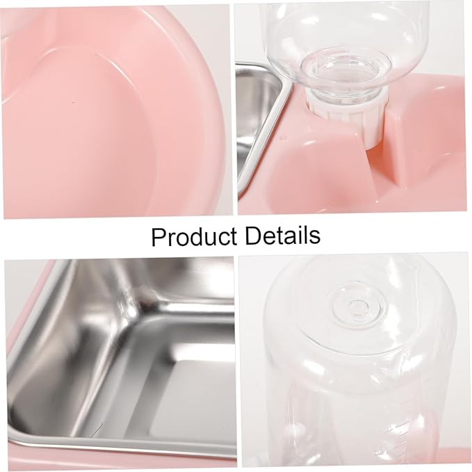 Double Pet Water Feeder Smooth Puppy Drinking Tool Cat Dog Water Dispenser for Home Pet Shop Use Pink Automatic Pet Water Bowl