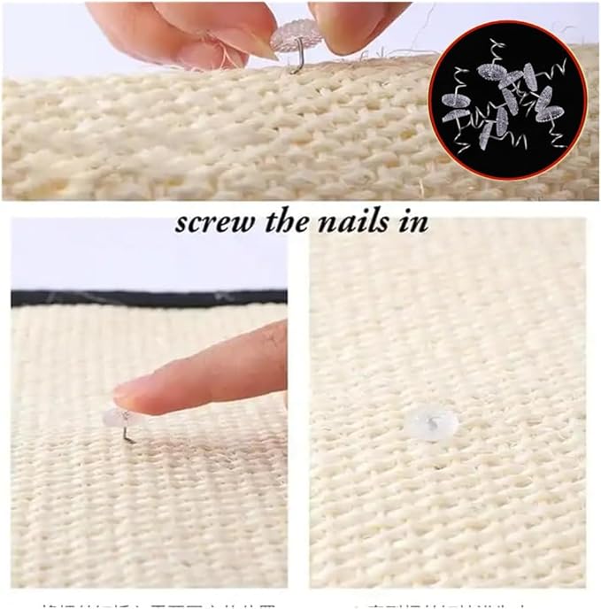 Natural Sisal Cat Scratching Pad Cat Scratch Furniture Protector Cat Scratcher Mat Sofa Bed Corner Protector Anti-Slip Cat Scratch Pads for Grinding Claws, Post Tree Ramp Cardboard Replacement