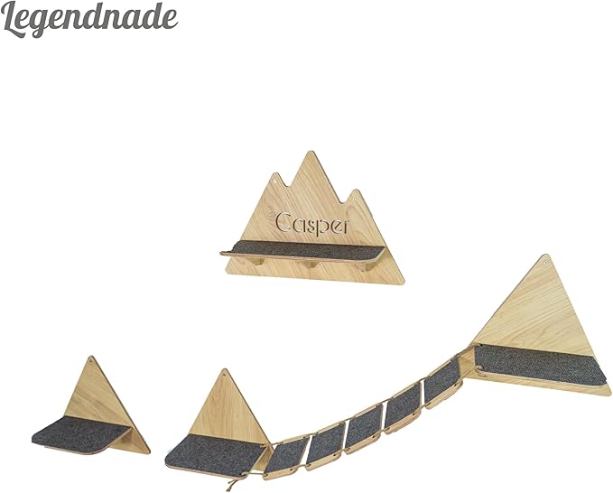 Personalized Cat Shelves, Triangle Shape Wall Mounted, Custom Cat Name Mounted Cat Shelf Wooden Furniture Perch Toy, for Sleeping Playing Scratching Your Pet