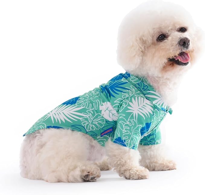 EarthPETS Hawaiian Style Pet Shirt for Dogs and Cats, Made with Super Soft Cotton & Breathable Fabric Pet Shirt Pet Clothes, Baby Green, M