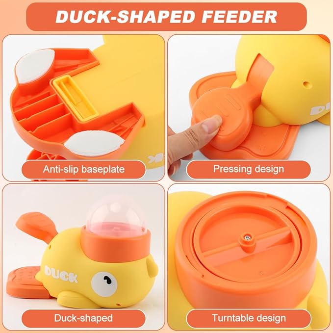 Interactive Dog Puzzle Toy & Slow Feeder, Duck Shape Cat Treat Dispenser for IQ Training, Anti-Gulping to Reduce Bloating, with Anti-Slip Pads for Small Medium Pets