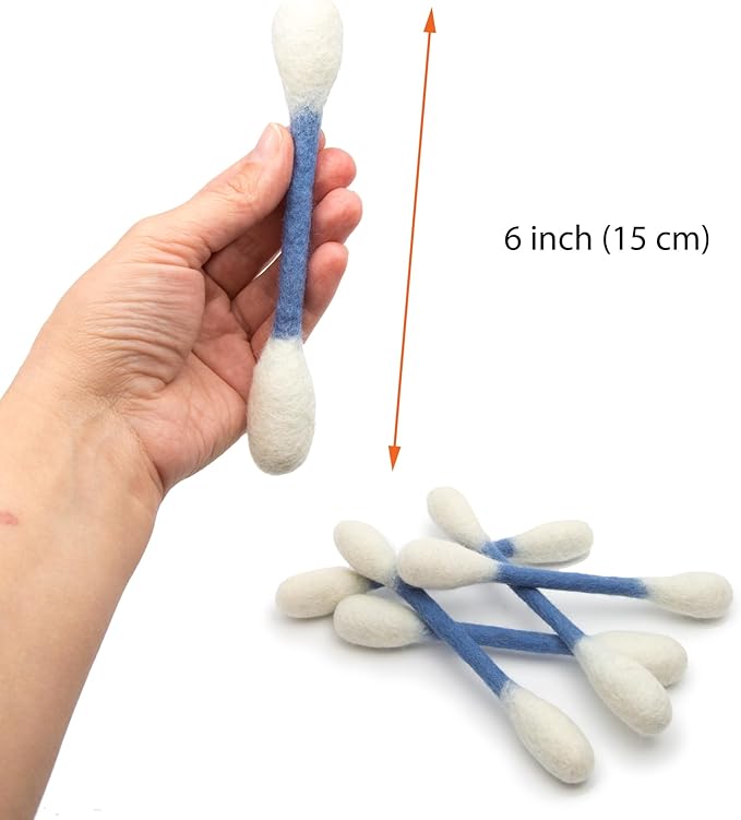 Glaciart One Swabs Cat Toys with Catnip - 6 Pk | Durable for Chew, Cute Cat Toys Interactive Kitty for Boredom, Exercise, & Play | Filled w/Organic Catnip for Anxiety & as Digestive Aid | Gift Idea