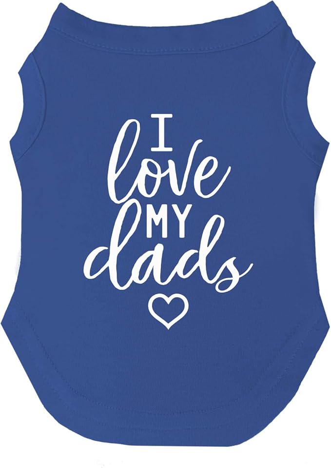 I Love My Dads (Two) Father's Day Dog Tee Shirt | Sleeveless | Sizes for All Ages and Breeds | Pride Day | LGBTQ+ | Rainbow | Parade |Royal Blue, 3X-Large 176