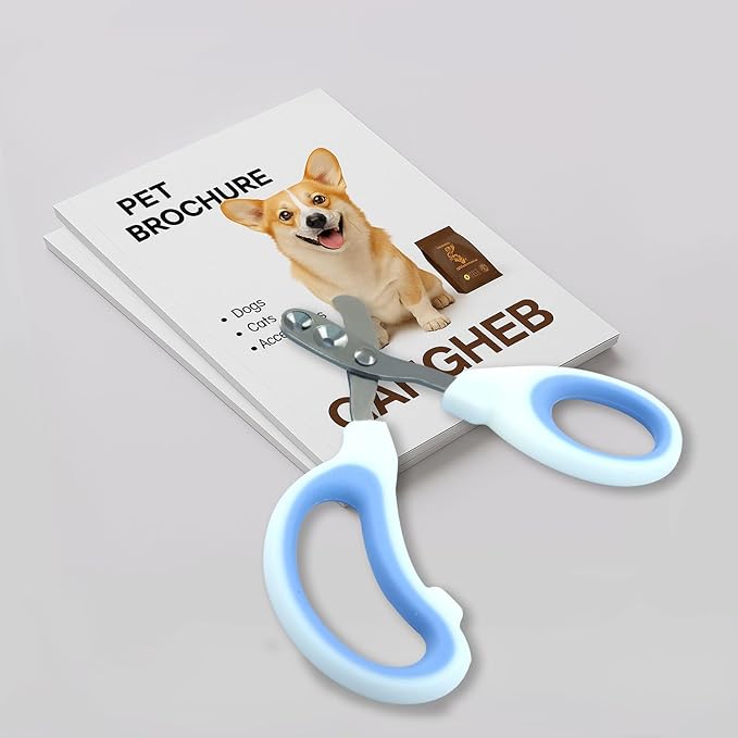 Cat Nail Clippers, Pet Nail Clippers, Cat Claw Trimmers, 2mm & 3mm Circular Cutting Holes for Small Animals Such as Birds, Bearded Dragon, Hamsters, Rabbits, Hedgehogs, Guinea Pigs (Blue)