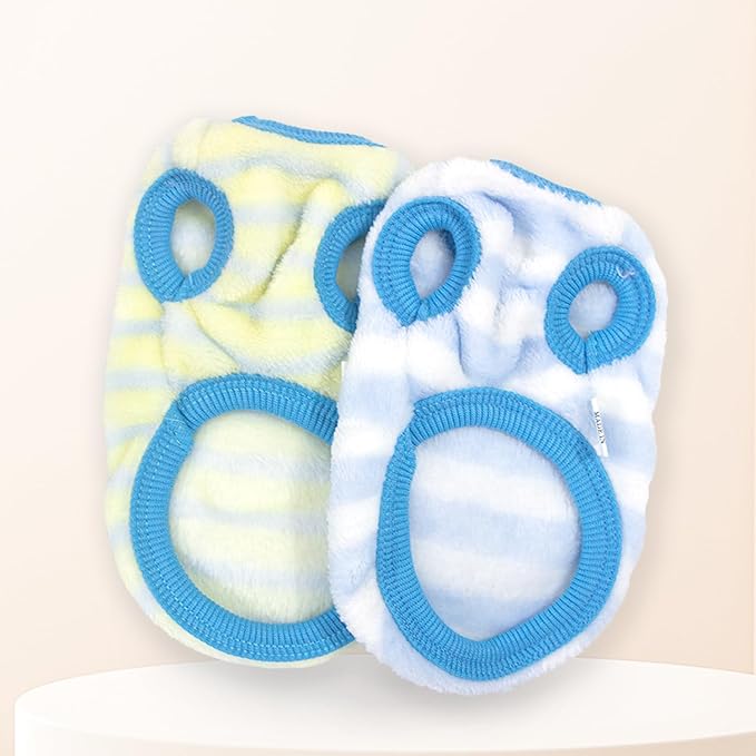 2 Pack Dog Sweaters for Small Dogs Girl Boy Winter Fleece Dogs Clothes Cute Warm Puppy Sweater Chihuahua Teacup Dog Clothes Pet Outfit Pink Blue (Blue, Small(for6.5-8lb))