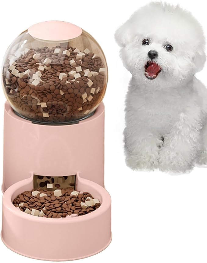 Automatic Pet Feeder - 26x16x14cm Dog Auto Feeding Bowl | Pet Food and Water Device | Large Capacity Puppy Water Dispenser | for Home Vacation Indoor Living Room Travel Weekend Trip Backyard