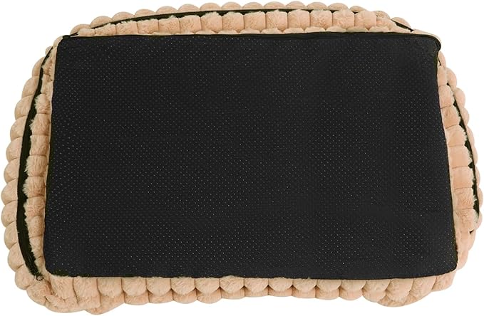 Plush Pet Couch, Soft Cat Bed with Bolster, Comfortable Pet Sofa for Indoor Lounging, Washable Cover, Large Size, Perfect for Medium to Large Breeds (Camel)