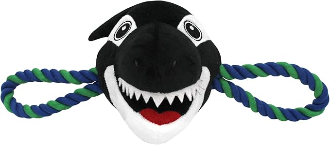 NHL Vancouver Canucks Mascot Toy for Dogs & Cats. Cute & Entertaining Face with Heavy-Duty Ropes. 7" Chewy Cartoon Toy with Inner Squeaker