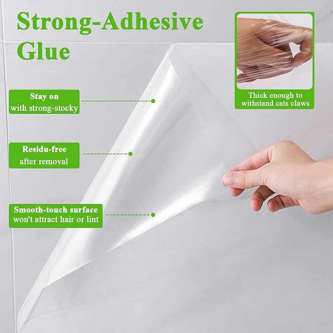 Cat Scratch Furniture Protector, 20-Pack Anti-Scratch Couch Protector from Cat Claws, Specially Designed for Leather Furniture, Easy to Remove, No Pins