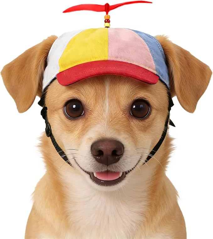 Pet Propeller Hat Cat Dog Colorful Pet Sun Protection Adjustable Baseball Cap Rainbow Pet Spinner Hat Funny Puppy Kitty Baseball Cap