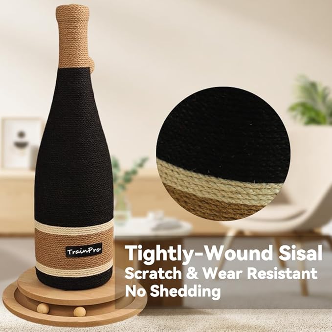 Premium Natural Hemp Cat Scratcher, Durable Scratching Post for Indoor Cats, Stable Climbing Pole, Furniture Protector, Kitten Play Tower, Activity Center with Bonus 20 X 15” Pet Bed