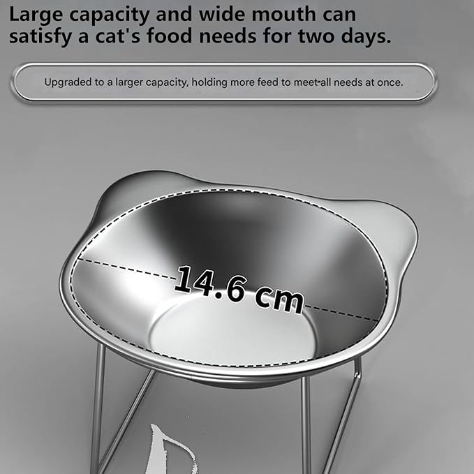 ordinarYone Elevated Cats Bowls Feeders Rustless Steel Bowl Stand with Weighted Base Feeding & Watering Pet Supply
