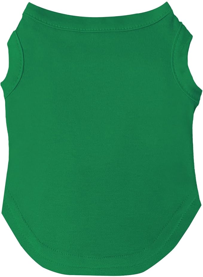 Blank Dog Tee Shirt | Sleeveless Breeds | Lightweight, Comfy, Customizable |Green, Medium