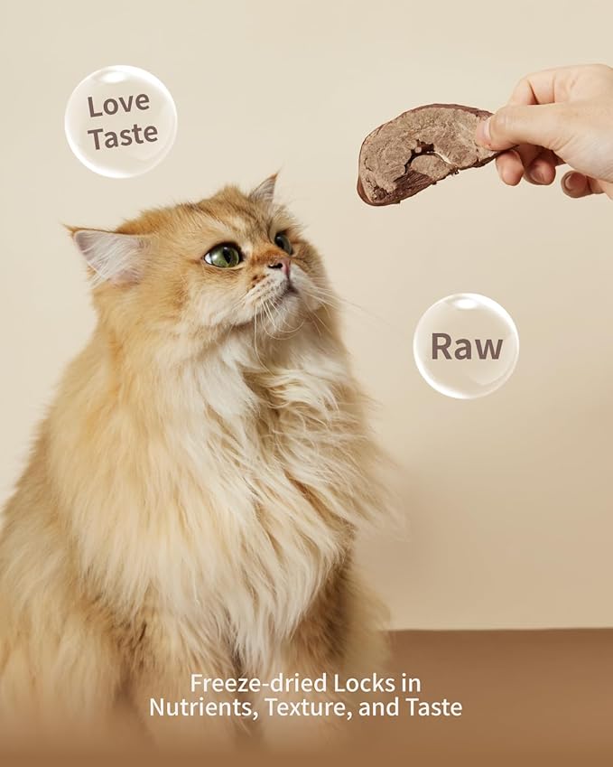 Freeze-Dried Pork Heart Treat for Small Dog & Cat, Natural Single Ingredient Cats Dogs Dry Food, Dehydrated Whole Cut Pet Raw Treats for Heart & Coat Health(2.8 oz)