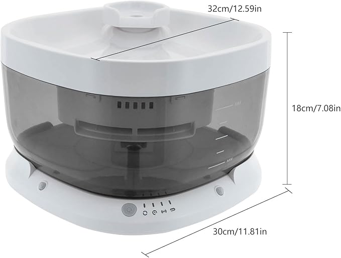 Cat Water Fountain, 1.85Gal/7L Cat Fountain Battery Operated with Filters, 5000mAh Battery, Automatic Pet Water Fountain for Cats, Dogs, Multiple Pets Easy Clean (White)