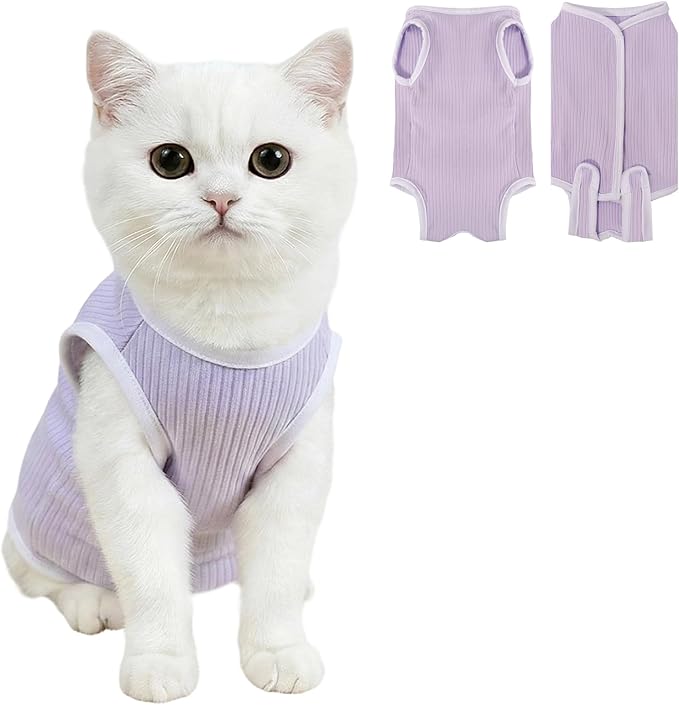 Coppthinktu Cat Recovery Suit Cat Onesie, Breathable Anti-Licking Cat Surgery Recovery Suit Female, Kitten Spay Recovery Suit for Cats After Surgery, Cats Surgical Body Suits for Abdominal Wounds