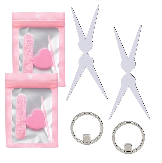 2pcs Ring Cat Eyes Magnet for Nails, Cateye Magnet for Nails, Y-Shaped & Hollow Ring Nail Magnet for Halo, French, Magnetic Nail Art Tool for Home DIY, Beginners & Nail Artists