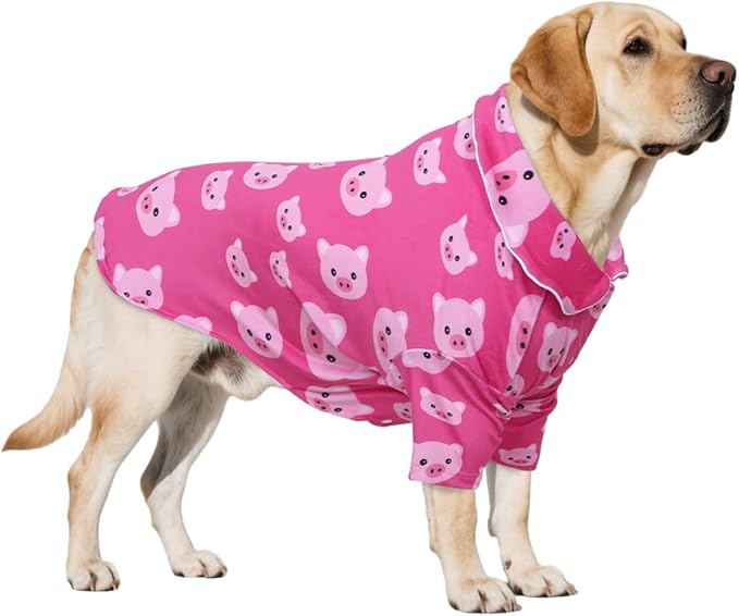 CuteBone Two-Leg Velvet Pet Pajamas Girl Dog Clothes - Soft, Cozy, and Stretchy Boy Pjs for Medium, Large Dogs and Cats Winter Sleepwear Apparel LTP02-4XL