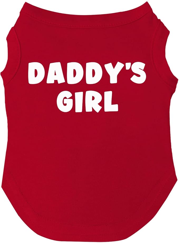 Daddy's Girl Father's Day Dog Tee Shirt | Sleeveless | Sizes for Puppies, Toys and Large Breeds (Red, X-Small 948)