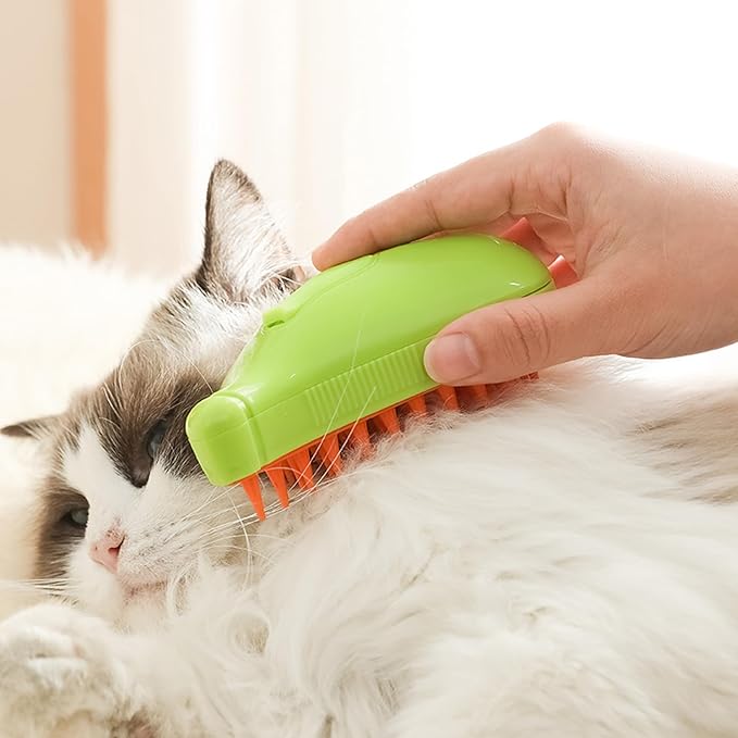 Cat Steam Brush, Cute Banana Shape Hair Brush Cat Dog Pet Brush Massager Steaming Spray Massaging Comb, Steam Cat Brush, Flyaway Hair Prevention Cat Grooming Brush, Dog Grooming Supplies (B)