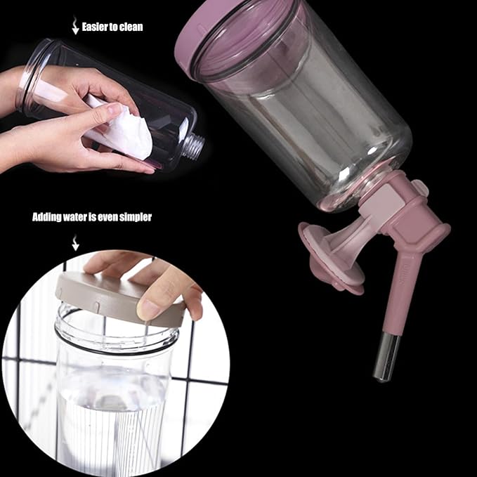 Automatic Flows Control Pet Drinking Fountain with Leakproof Spout Hanging Cage Water Feeder for Small Dog Cats Watering Wall Mounted Pet Drinking Bottle