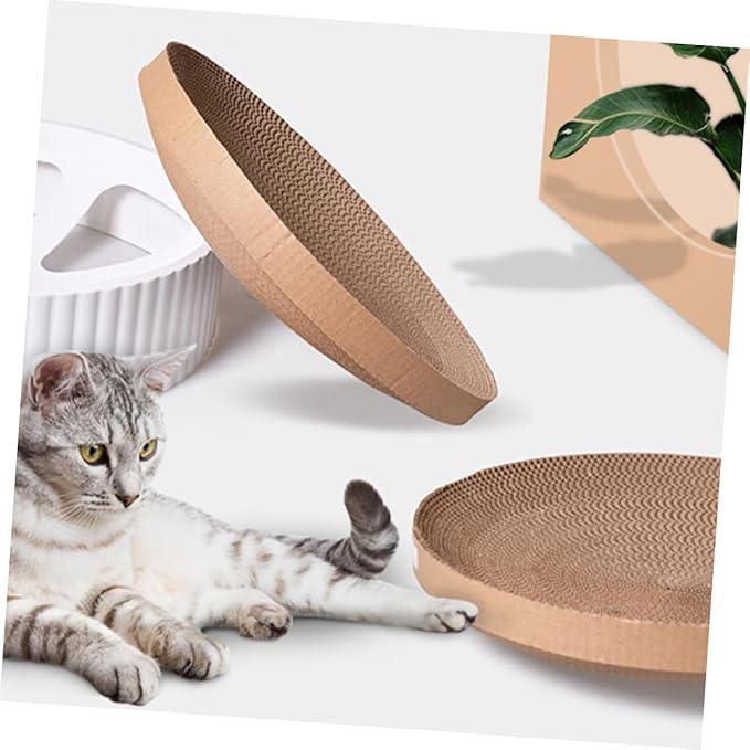 UPKOCH Cat Scratcher Replacement Pad with Corrugated Cardboard Core, Interactive Scratching for Indoor Cats and Kittens, Sturdy Scratching Bed for Furniture Protection