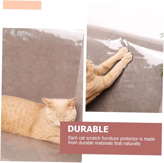 Kisangel 5pcs Cat Scratch Couch Protector Patches Self-Adhesive Furniture to Prevent Scratches from Cats Flexible Sofas Chairs and Bedsx