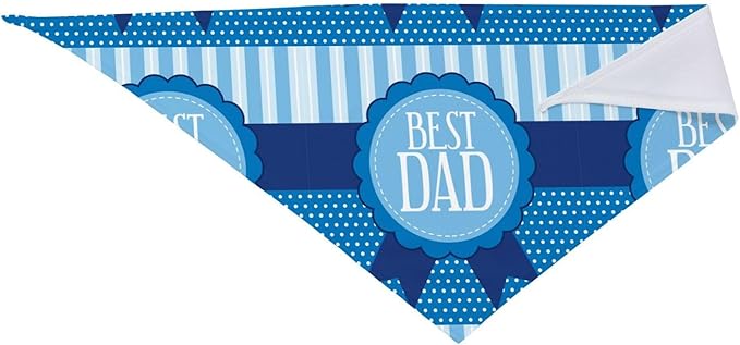 Happy Father's Day Dog Bandana Adjustable Reversible Triangle Dog Scarf Scarves Pet Bibs Costume Accessory Decor for Cats