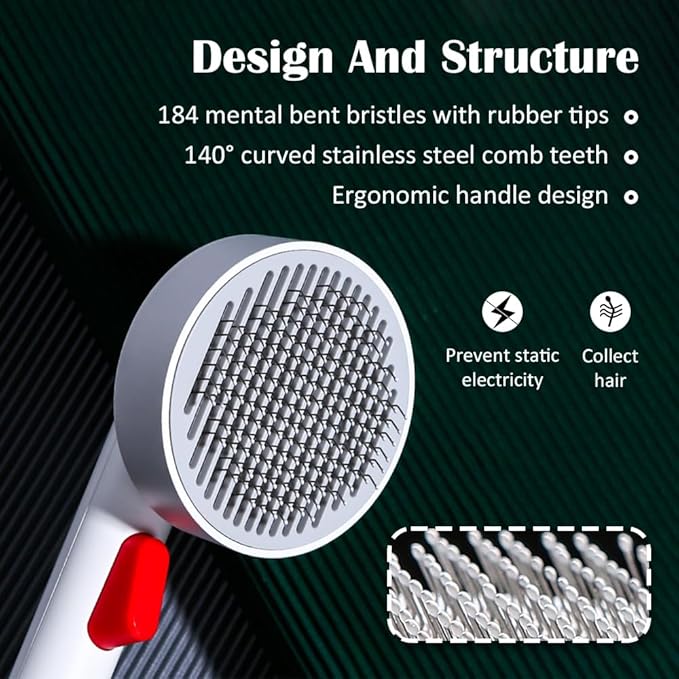 Dog Brush with Release Button for Shedding, Self Cleaning Cat Comb Hair Brush for Indoor Cats, Dog Deshedding Grooming Kit, Pet Supplies Hair Remover Tool