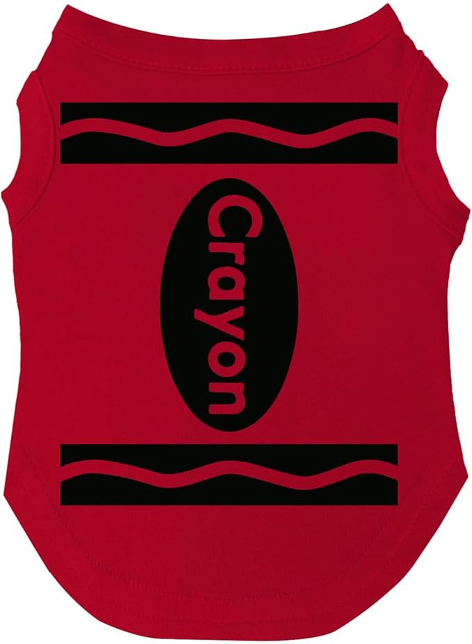 Crayon Dog Tee Shirt | Sleeveless Breeds | Halloween | Trick or Treat | Group Costume | School Parade | Family Outfits |Red, 3X-Large 410