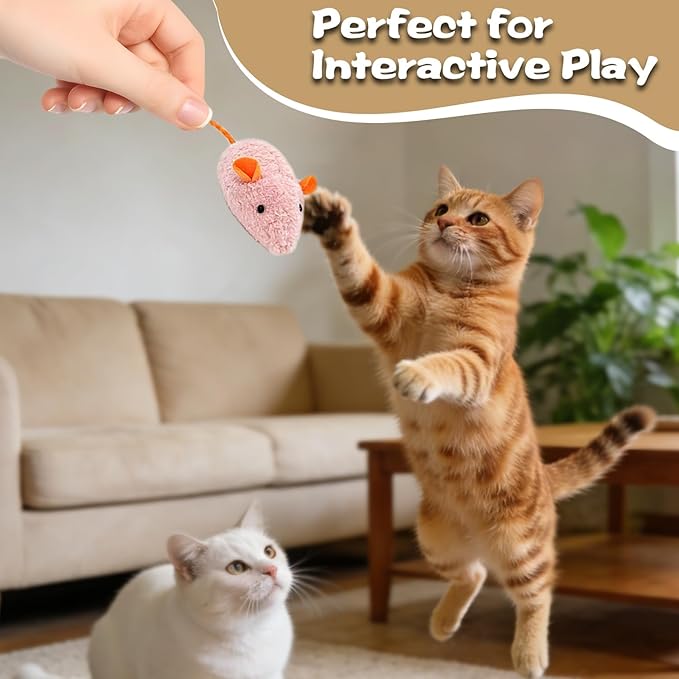12 Pack Mouse Toys for Cats,Catnip Toy Mouse, Plush Mice Toys for Cats, Cat Nip Mice for Indoor Cat, Kitten Plushie Engaged Entertained Interactive Exercise Kicker Chew Fetch Toy (Value Bulk)