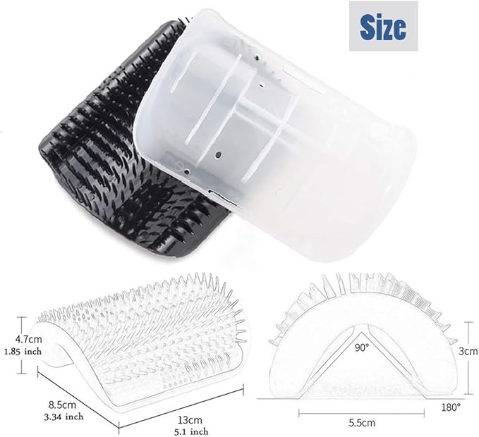 Cat Self Groomer Toy Wall Corner Massage Comb Perfect Massager Brush with Catnip (4 PCS Black)