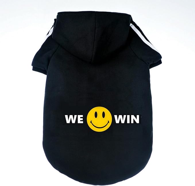 Cute Dog Hoodie Sweater Pullover Tracksuit Jacket Winter Cold Weather Coat Clothes Clothing 2-Legs Black for Cat Puppy Small Medium Big All Type Dogs (5X-Large)