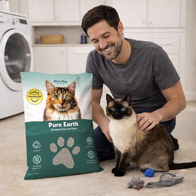 Kitty Poo Club Unscented Clay Cat Litter – Ultra Clumping, Low Dust, Superior Odor Control, Long-Lasting Absorption, Lightweight Bags for Single & Multi-Cat Households