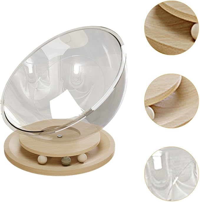 Cat Beds Space Capsule Cat Bed Sleeping Nest Cat Hammock Wooden Stand Indoor Suitable for Small Animals Home Decoration Gift Giving, Solid Wood XL