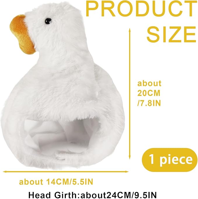 Adorable Pet Plush Headwear, Soft Small Pet Costume Warm Hat for Cat Puppy Dog, Cute Comfortable Pet Head Cover Ear Muffs for Festival Party Activity, Goose, 1 Piece